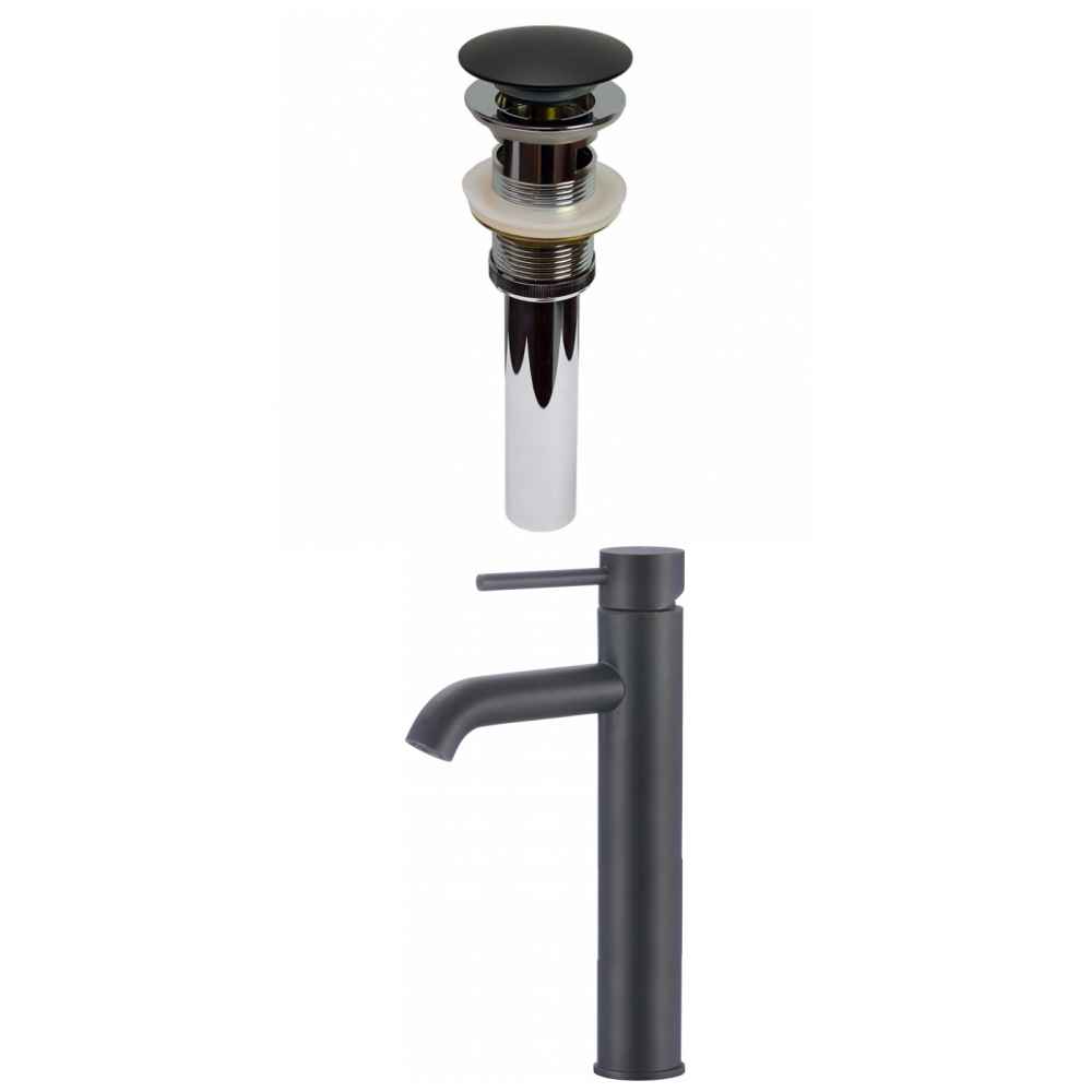 Deck Mount CUPC Approved Lead Free Brass Faucet Set In Black Color - Overflow Drain Incl.
