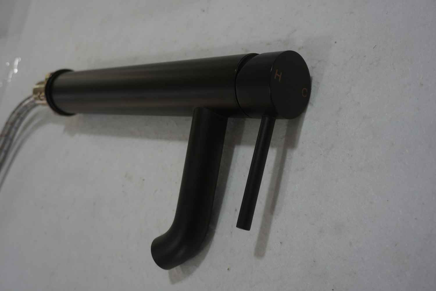 Deck Mount CUPC Approved Lead Free Brass Faucet Set In Black Color - Drain Incl.