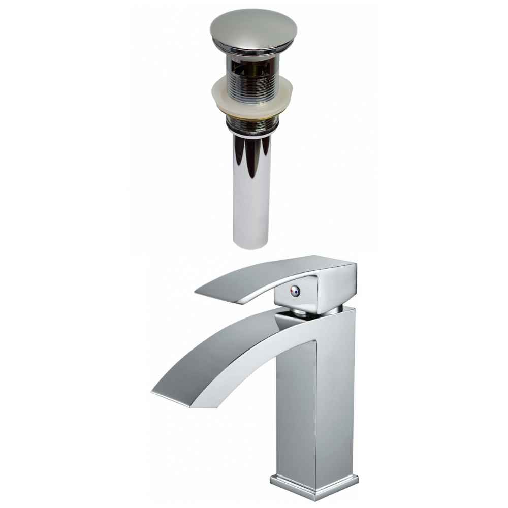 1 Hole CUPC Approved Lead Free Brass Faucet Set In Chrome Color - Overflow Drain Incl.