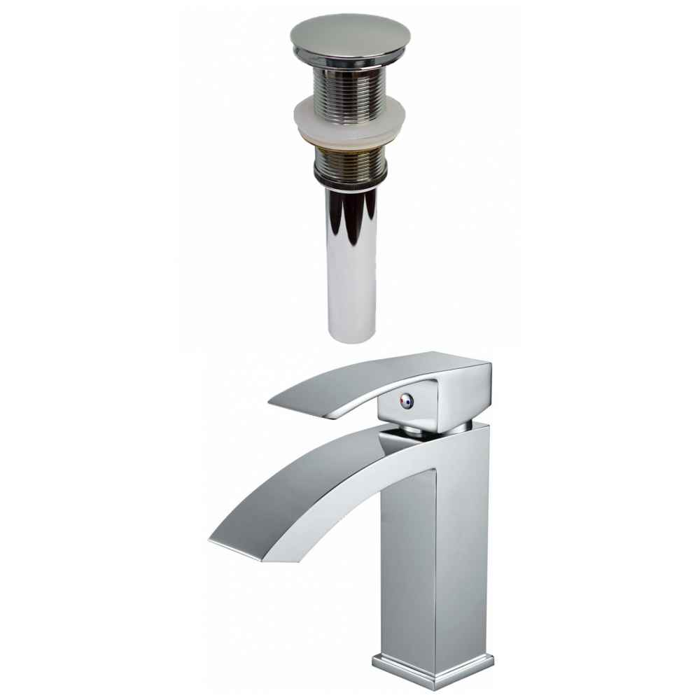 1 Hole CUPC Approved Lead Free Brass Faucet Set In Chrome Color - Drain Incl.