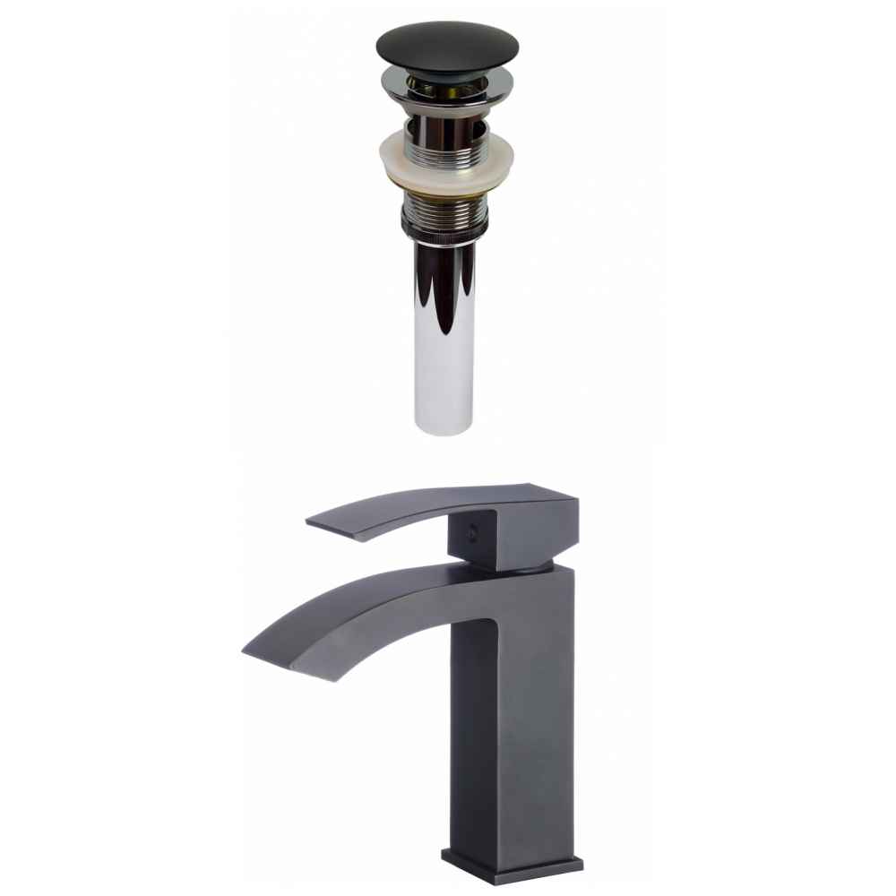1 Hole CUPC Approved Lead Free Brass Faucet Set In Black Color - Overflow Drain Incl.