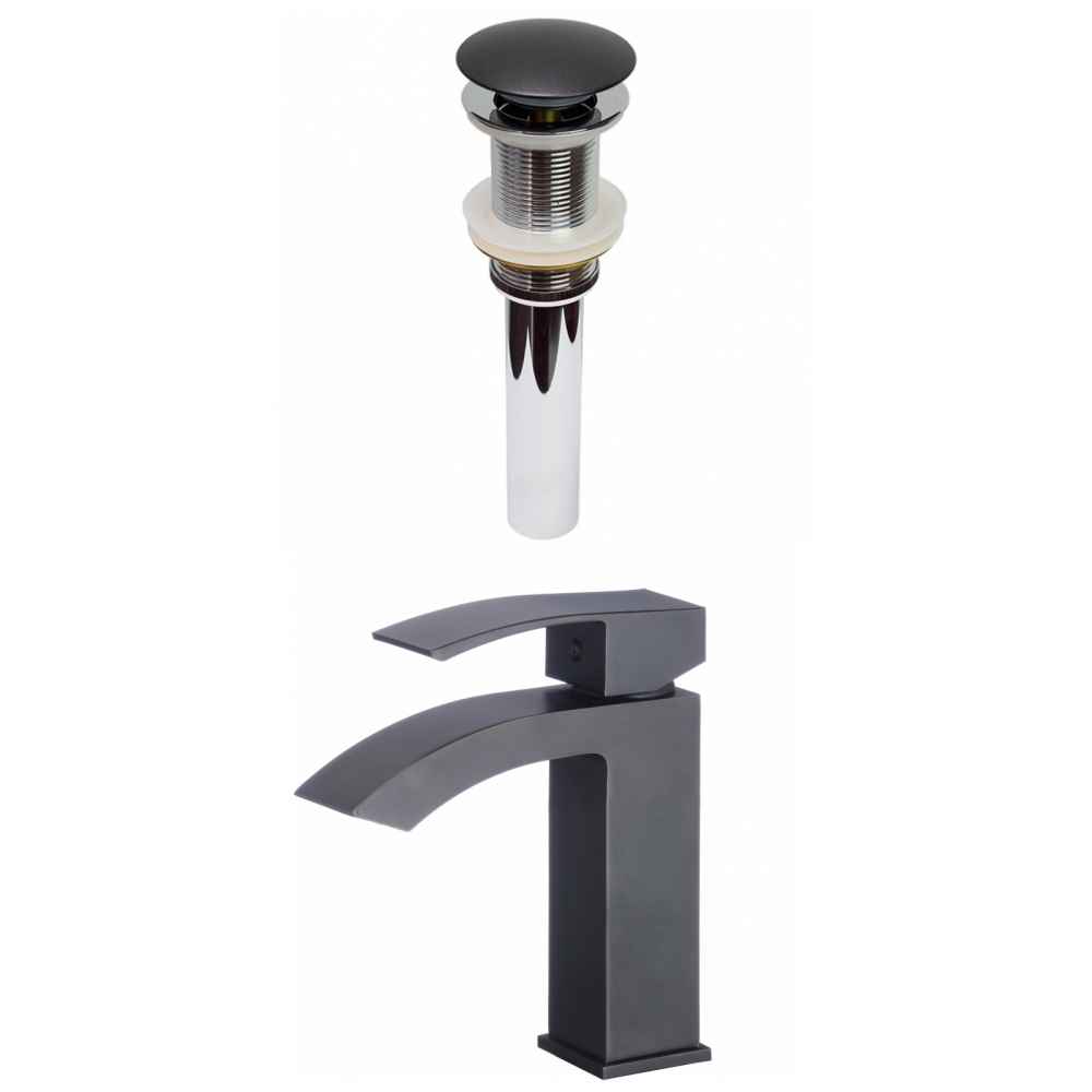 1 Hole CUPC Approved Lead Free Brass Faucet Set In Black Color - Drain Incl.