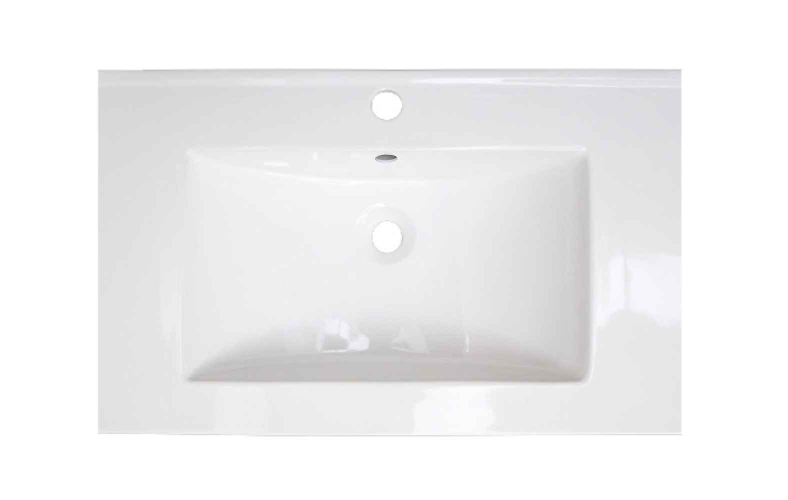24.25-in. W 1 Hole Ceramic Top Set In White Color - Overflow Drain Incl.