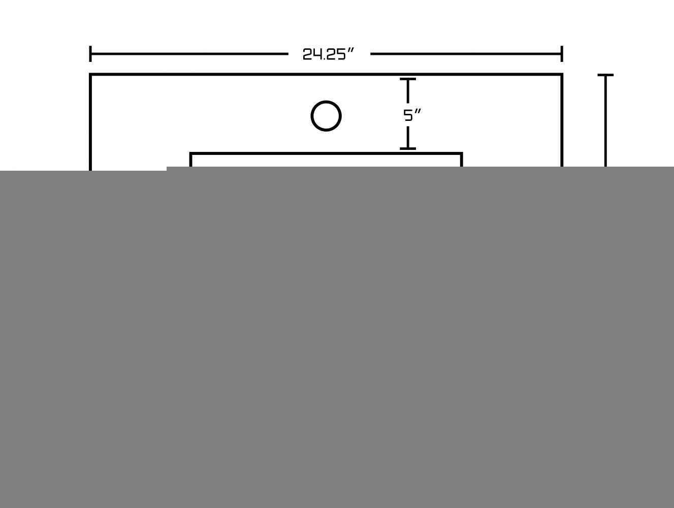 24.25-in. W 1 Hole Ceramic Top Set In White Color - Overflow Drain Incl.