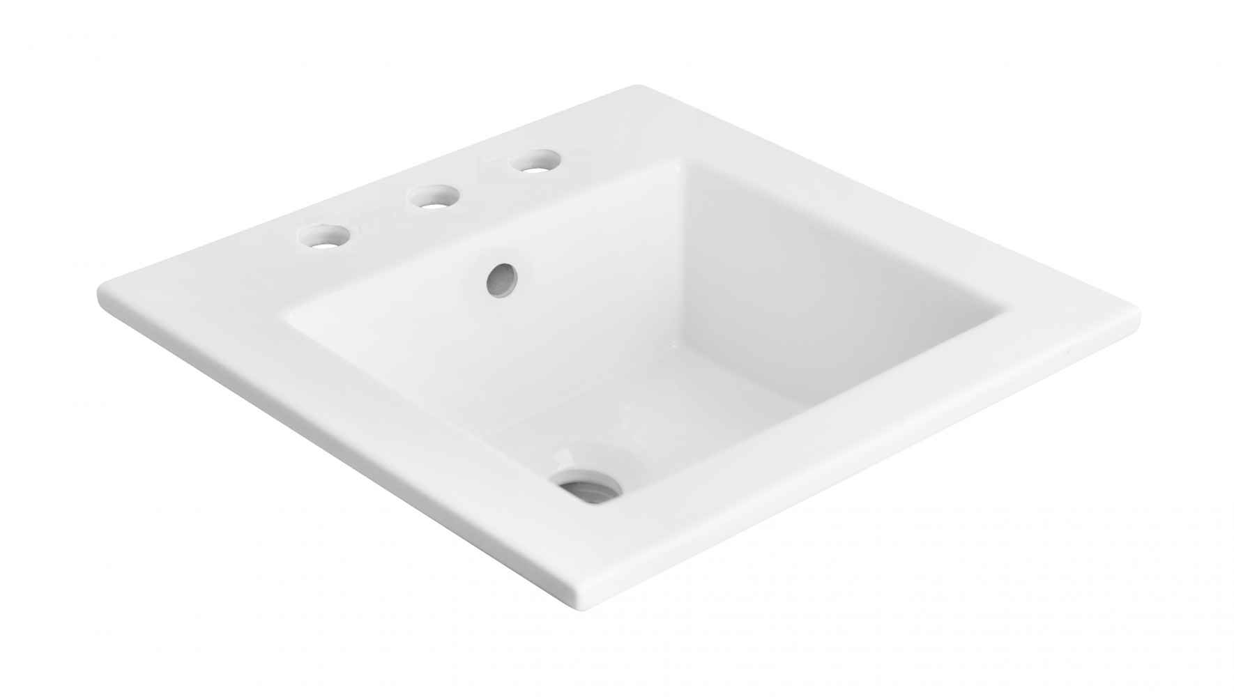 21-in. W 3H8-in. Ceramic Top Set In White Color - Overflow Drain Incl.