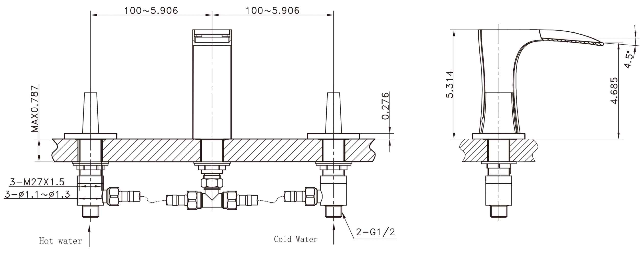 21-in. W 3H8-in. Ceramic Top Set In White Color - Overflow Drain Incl.
