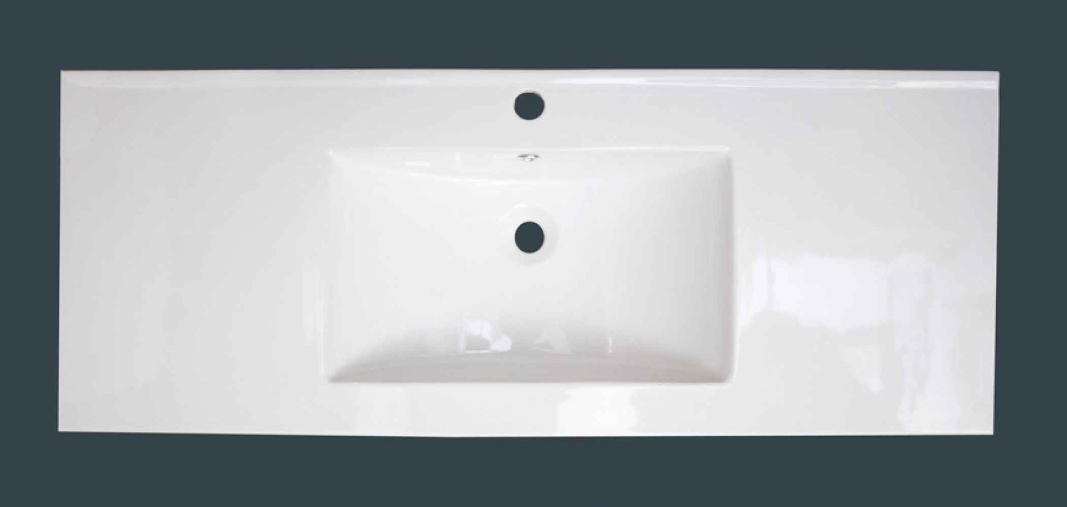 39.75-in. W 1 Hole Ceramic Top Set In White Color - Overflow Drain Incl.