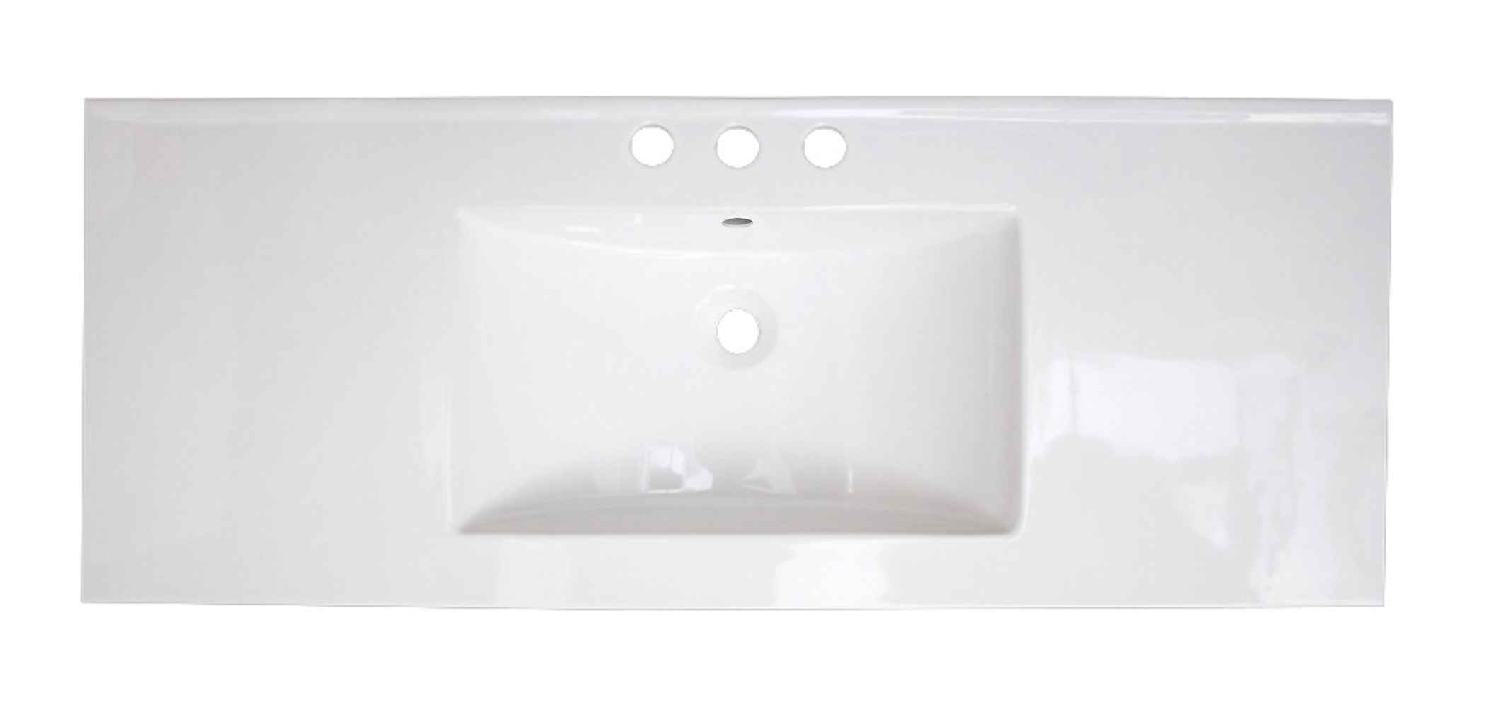 39.75-in. W 3H8-in. Ceramic Top Set In White Color - Overflow Drain Incl.