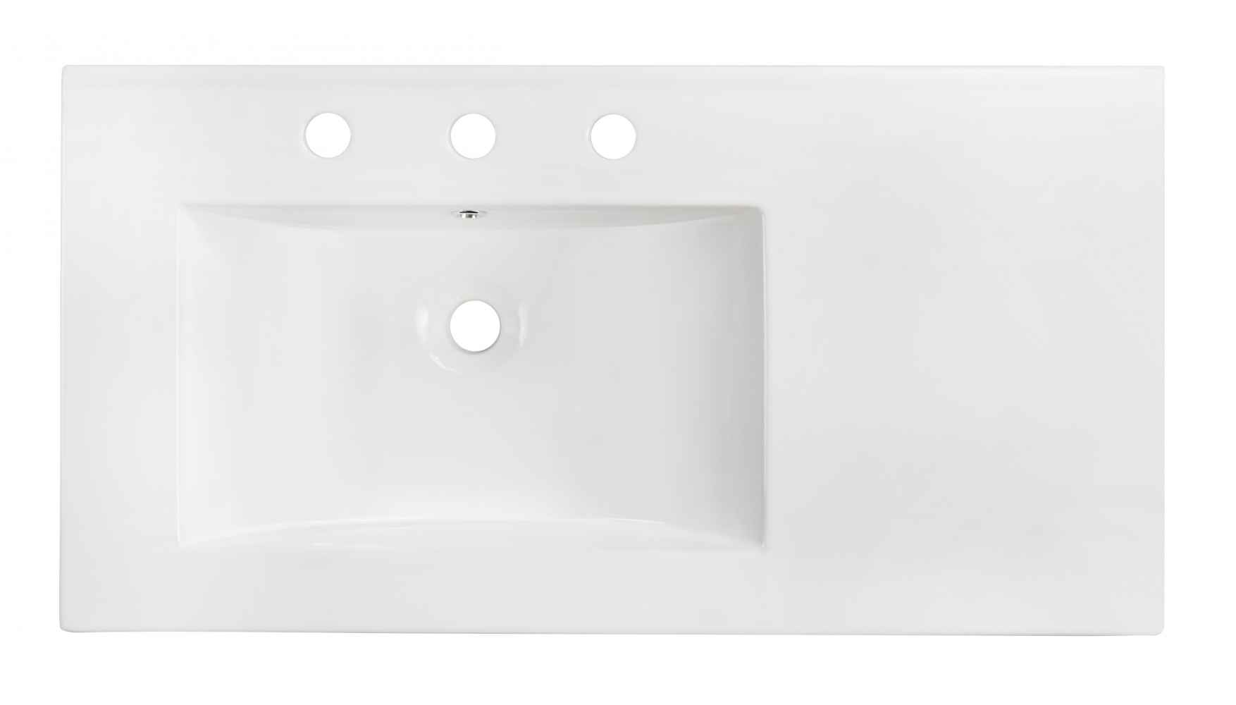 35.5-in. W 3H8-in. Ceramic Top Set In White Color - Overflow Drain Incl.