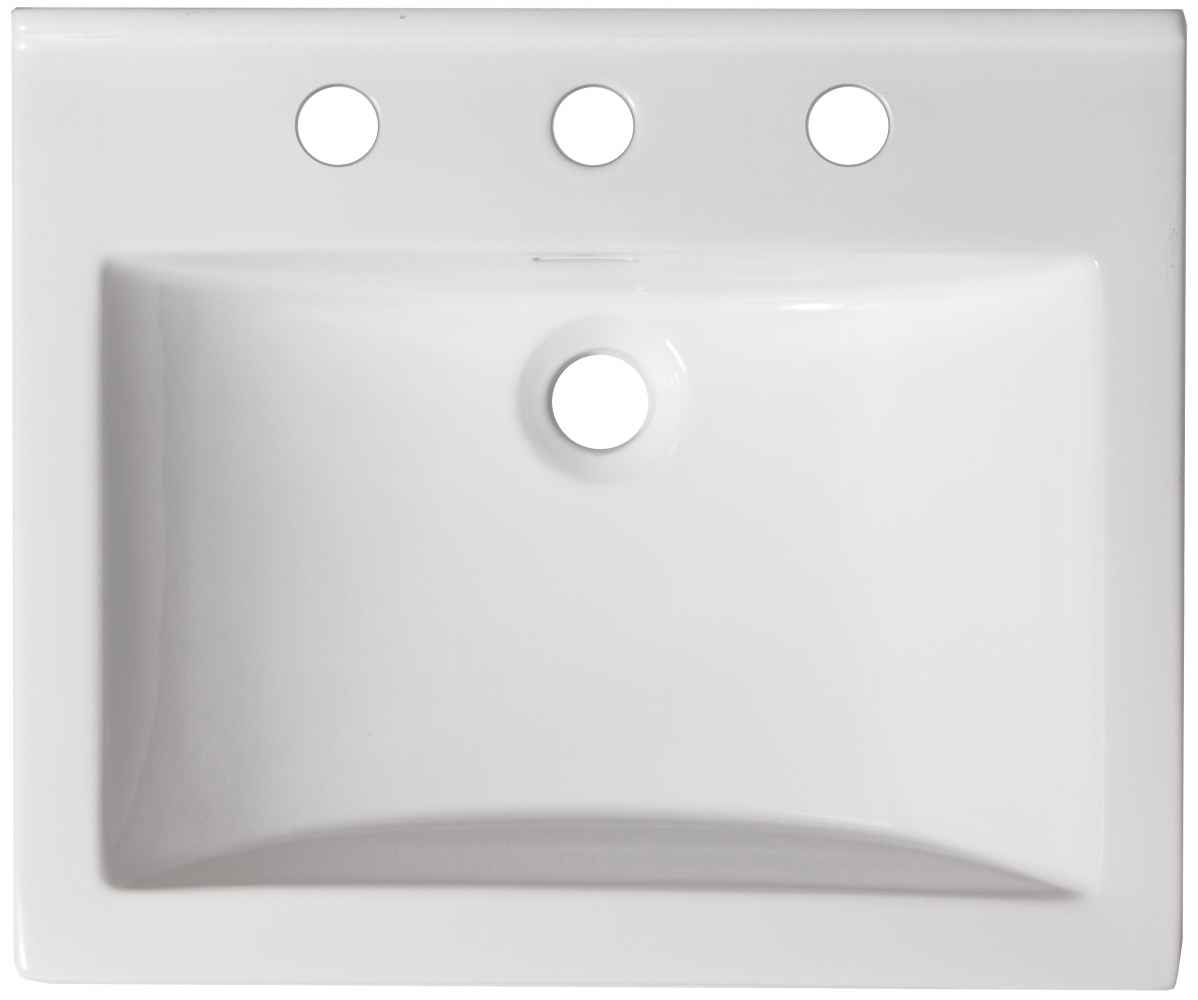 21.5-in. W 3H8-in. Ceramic Top Set In White Color - Overflow Drain Incl.