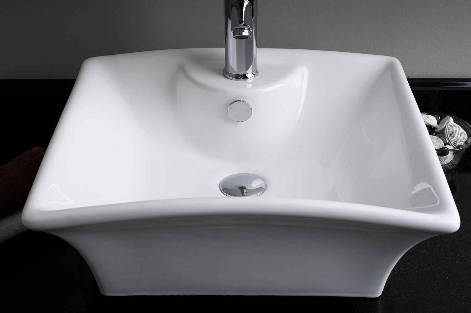 19.5-in. x 16.25-in. Rectangle Bathroom Vessel Sink Set White Enamel Glaze