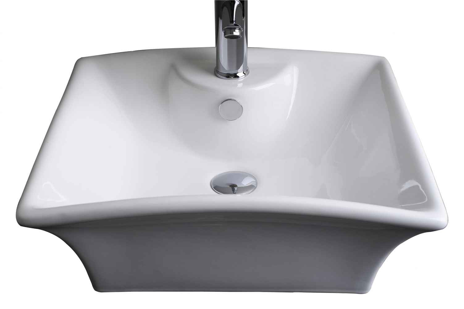 19.5-in. x 16.25-in. Rectangle Bathroom Vessel Sink Set White Enamel Glaze