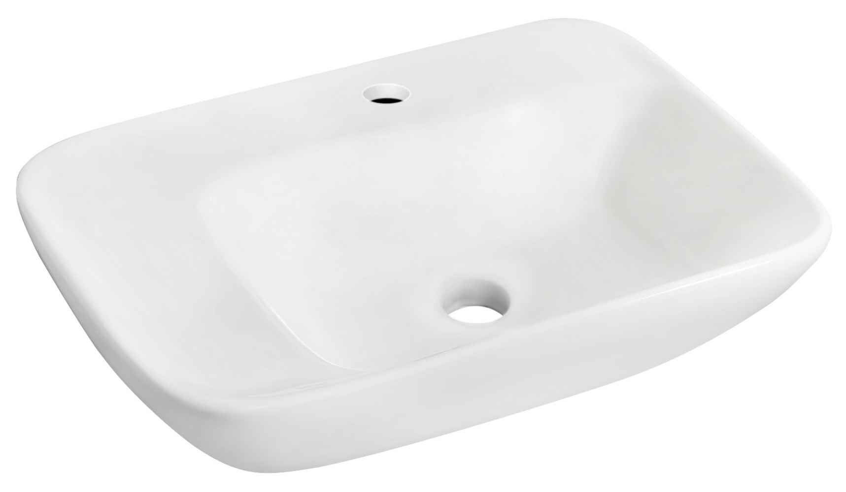 23.5-in. x 17.25-in. Rectangle Bathroom Vessel Sink Set White Enamel Glaze