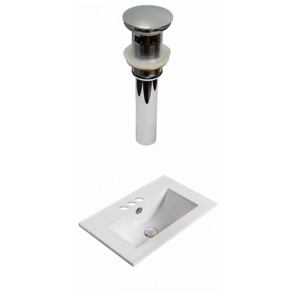 19.9-in. W 3H4-in. Ceramic Top Set In White Color - Overflow Drain Incl.