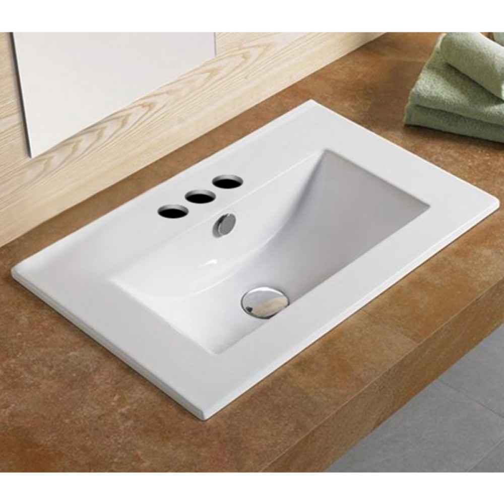 19.9-in. W 3H4-in. Ceramic Top Set In White Color - Overflow Drain Incl.