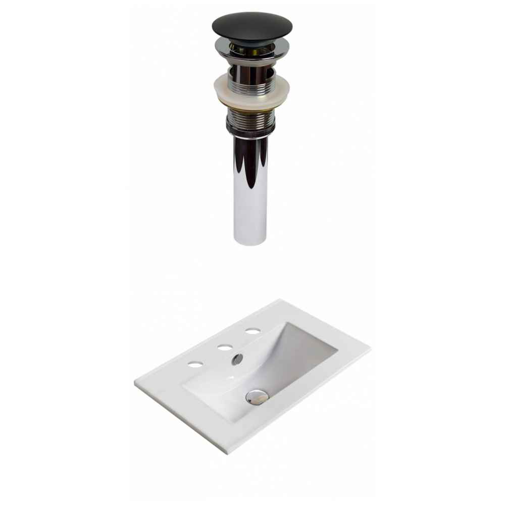 19.9-in. W 3H8-in. Ceramic Top Set In White Color - Overflow Drain Incl.