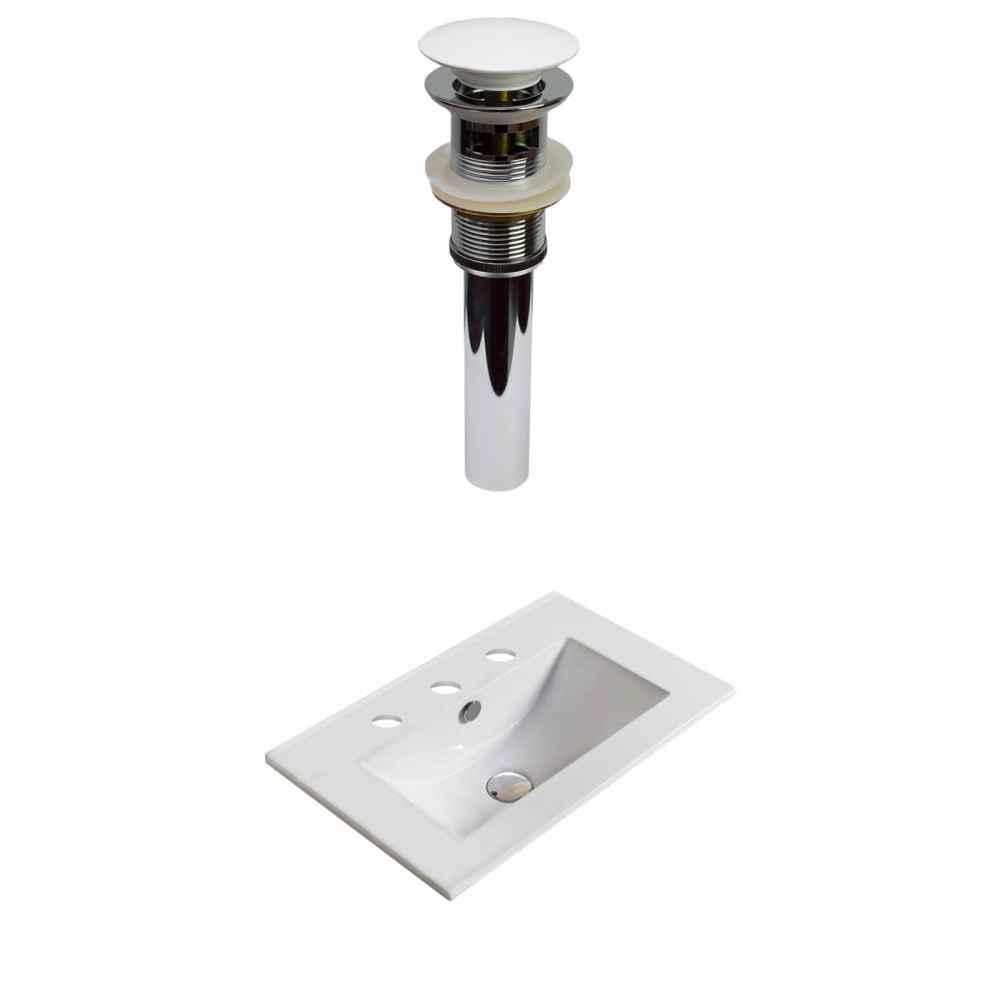 19.9-in. W 3H8-in. Ceramic Top Set In White Color - Overflow Drain Incl.