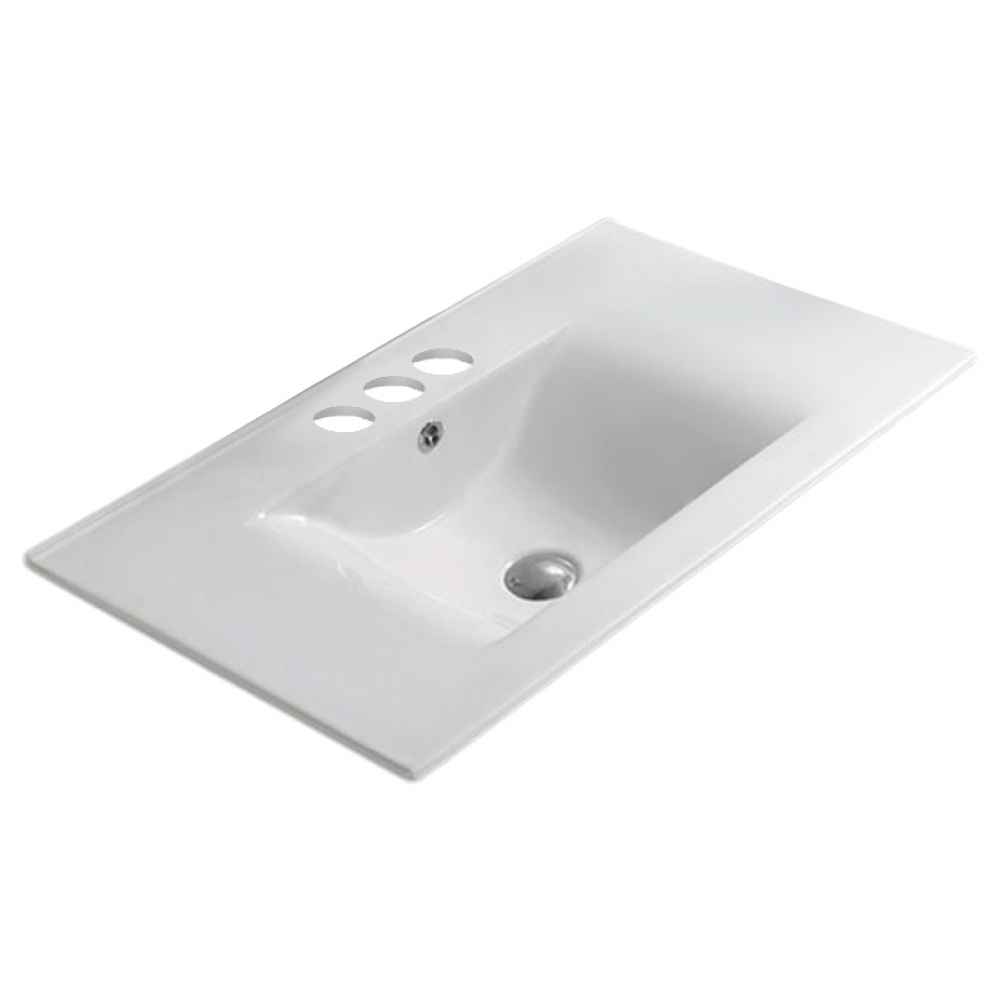 23.8-in. W 3H4-in. Ceramic Top Set In White Color - Overflow Drain Incl.