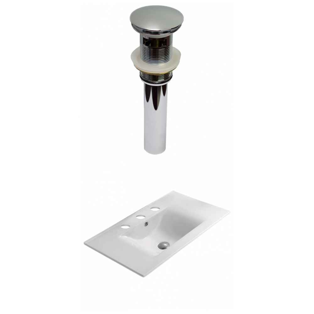 23.8-in. W 3H8-in. Ceramic Top Set In White Color - Overflow Drain Incl.