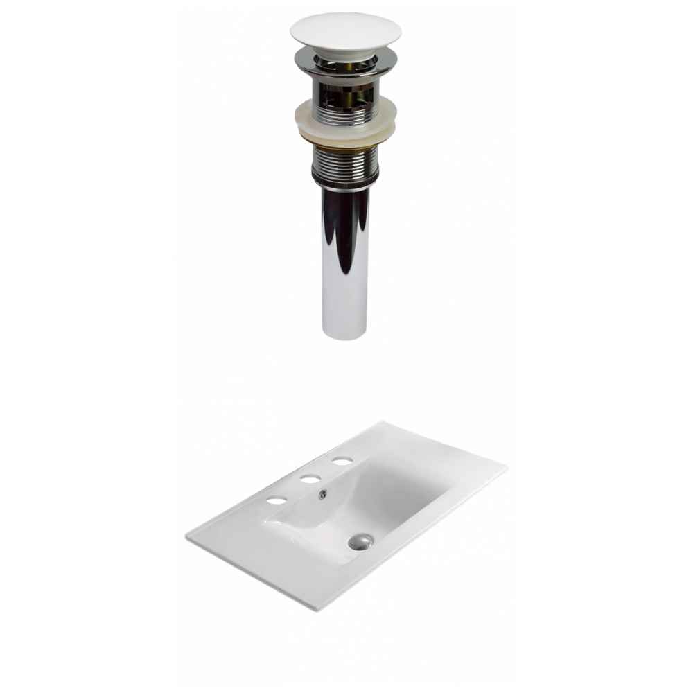 23.8-in. W 3H8-in. Ceramic Top Set In White Color - Overflow Drain Incl.