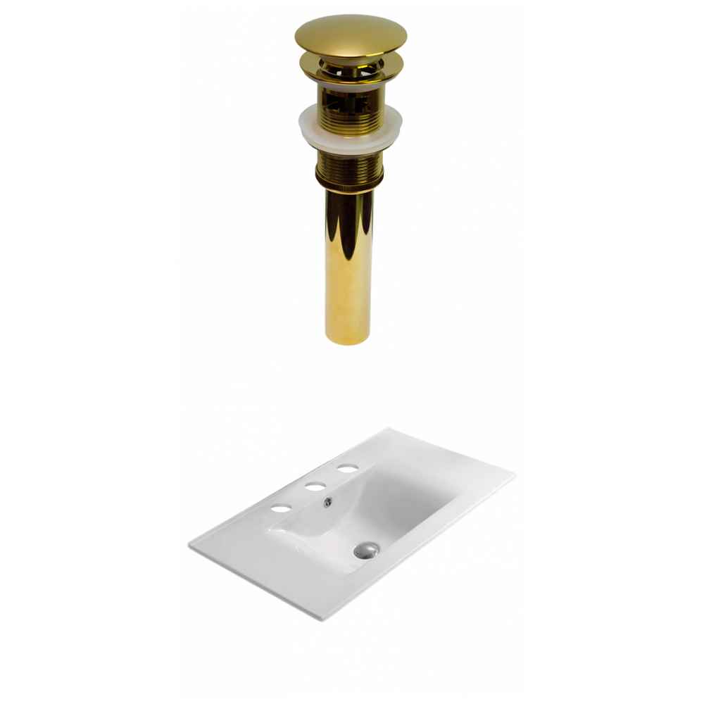 23.8-in. W 3H8-in. Ceramic Top Set In White Color - Overflow Drain Incl.