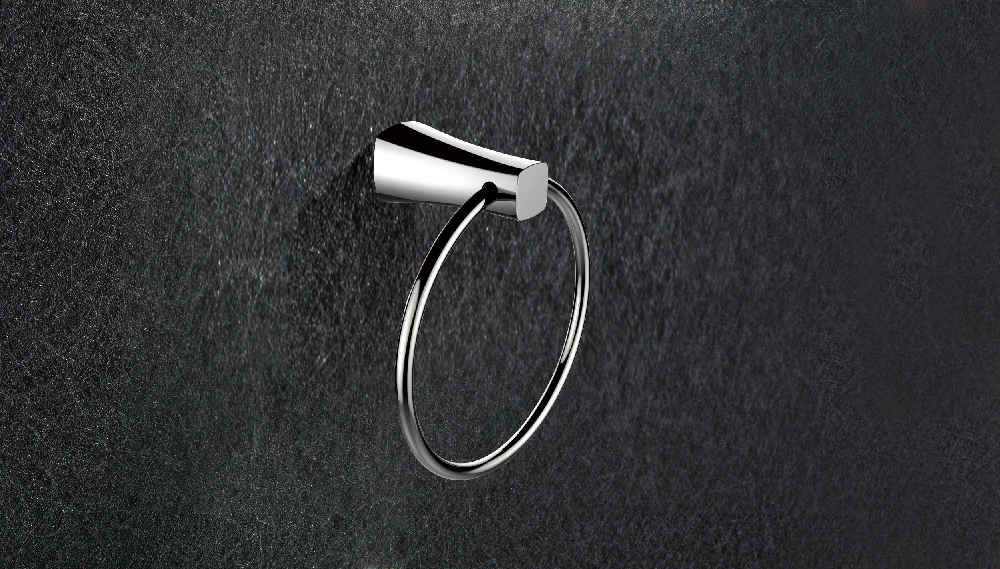 7.09 in. x 3.74 in. Wall Mount Chrome Towel Ring Stainless Steel