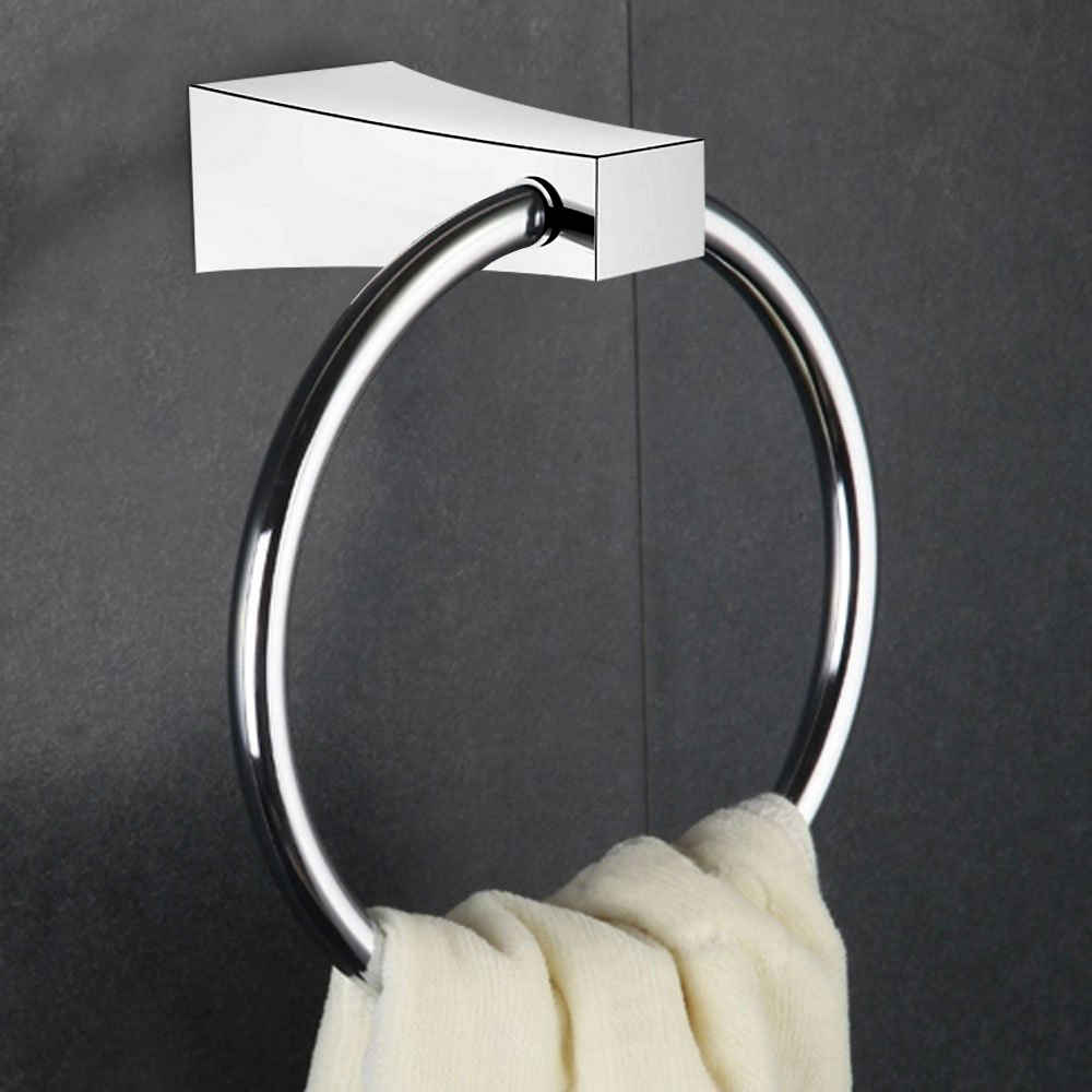 7.09 in. x 3.35 in. Wall Mount Chrome Towel Ring Stainless Steel