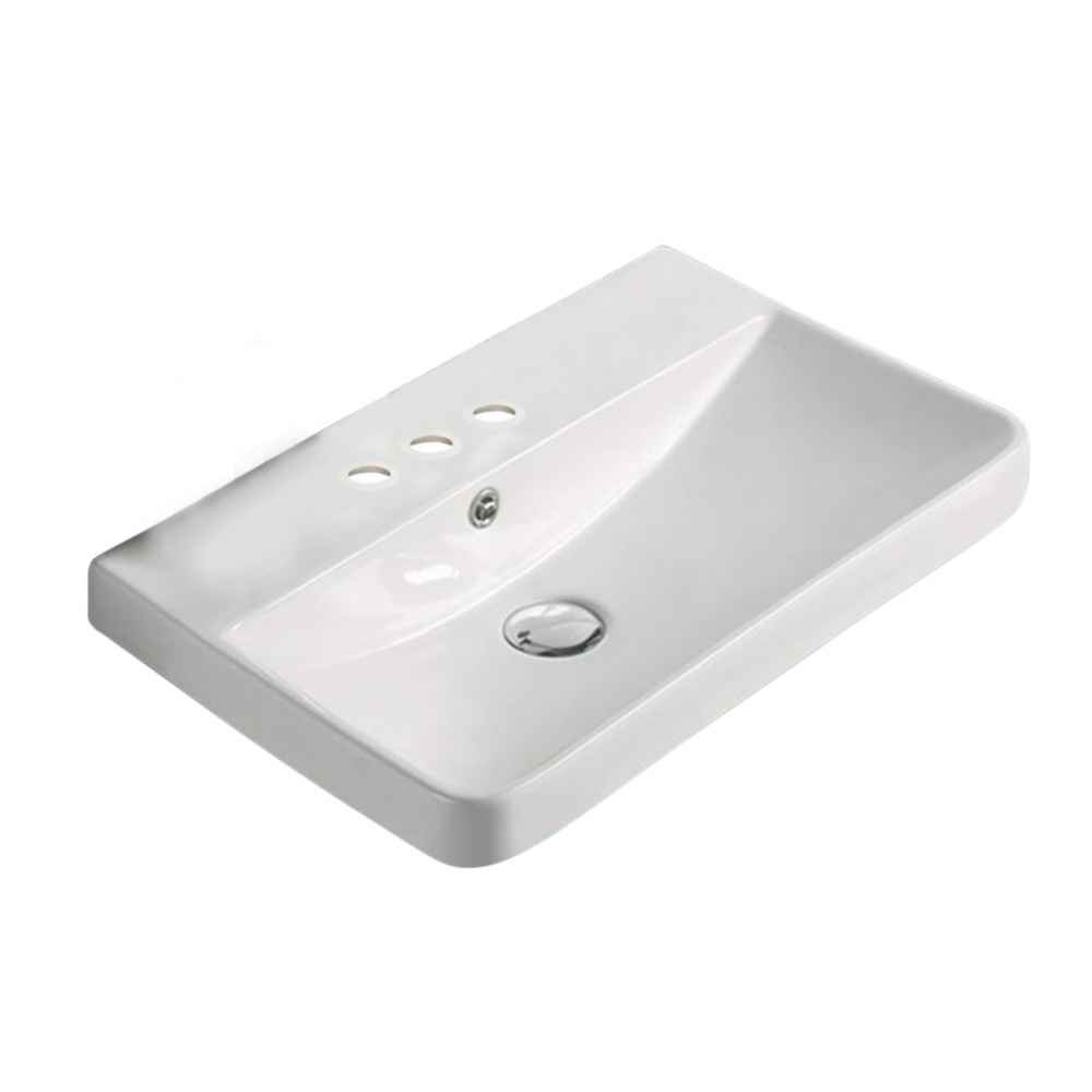 19.88-in. W 3H4-in. Ceramic Top Set In White Color - Overflow Drain Incl.