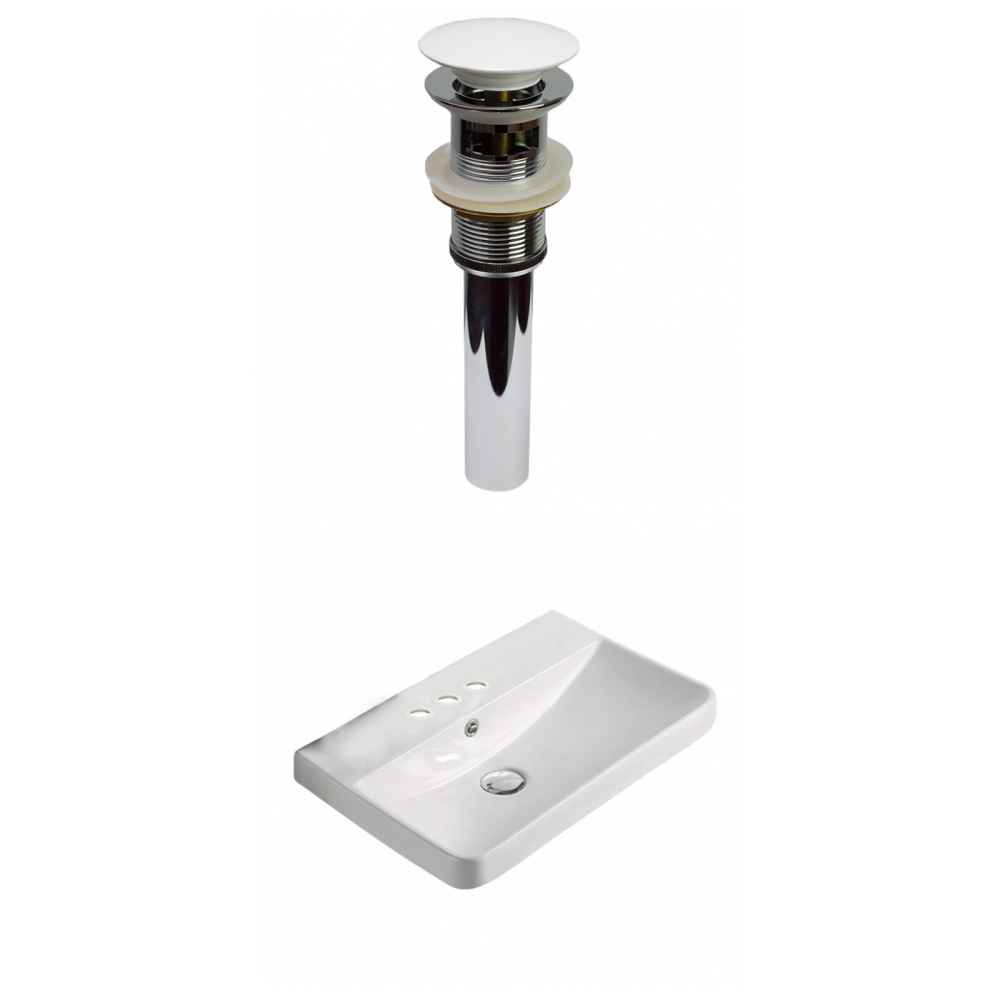 19.88-in. W 3H4-in. Ceramic Top Set In White Color - Overflow Drain Incl.