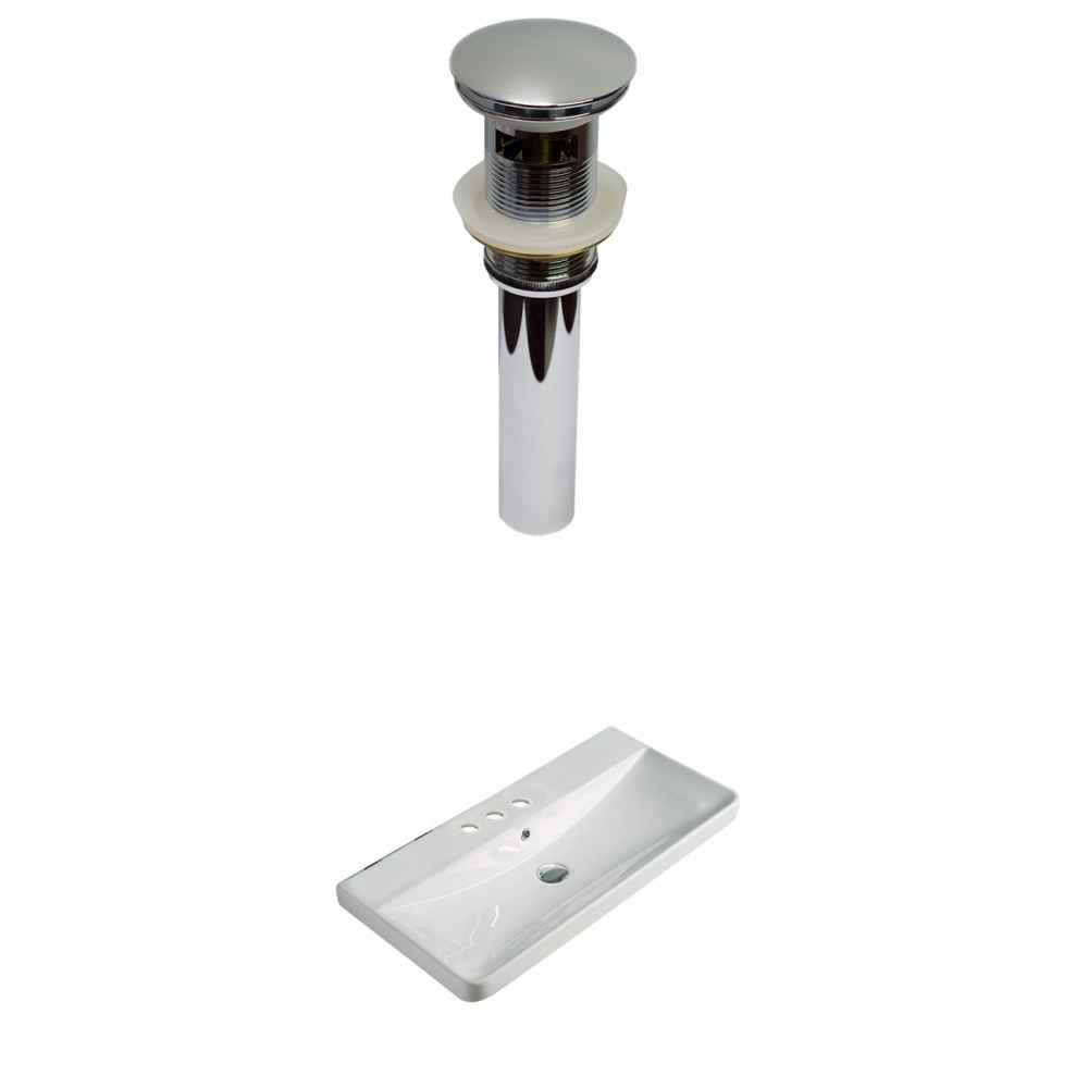 31.89-in. W 3H4-in. Ceramic Top Set In White Color - Overflow Drain Incl.
