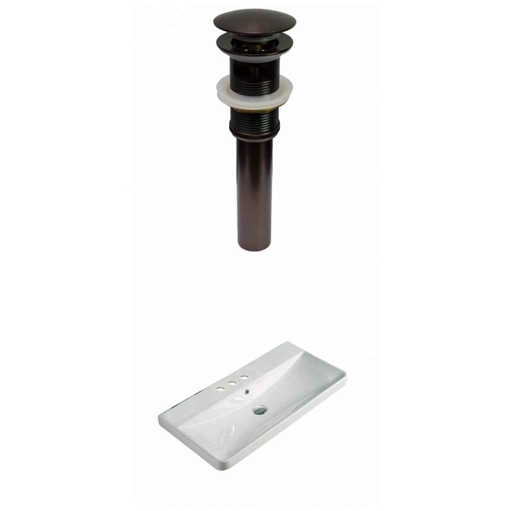 31.89-in. W 3H4-in. Ceramic Top Set In White Color - Overflow Drain Incl.