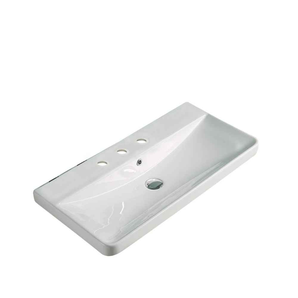 31.89-in. W 3H8-in. Ceramic Top Set In White Color - Overflow Drain Incl.