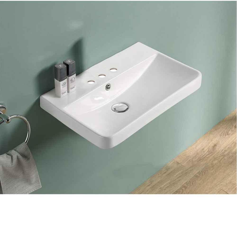 19.88-in. W 3H4-in. Ceramic Top Set In White Color - Overflow Drain Incl.