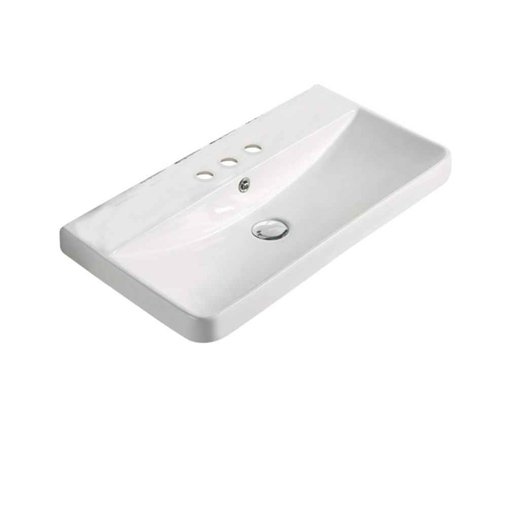 23.82-in. W 3H4-in. Ceramic Top Set In White Color - Overflow Drain Incl.