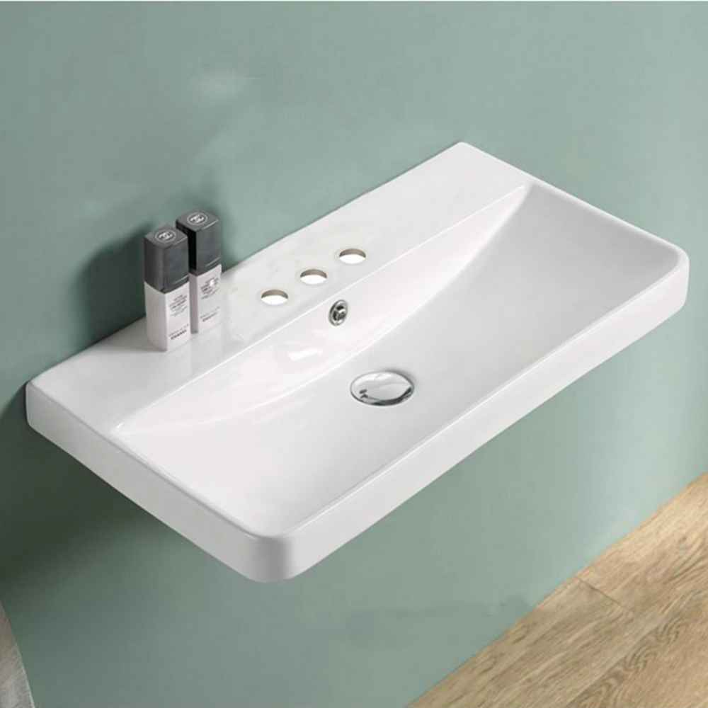 23.82-in. W 3H4-in. Ceramic Top Set In White Color - Overflow Drain Incl.
