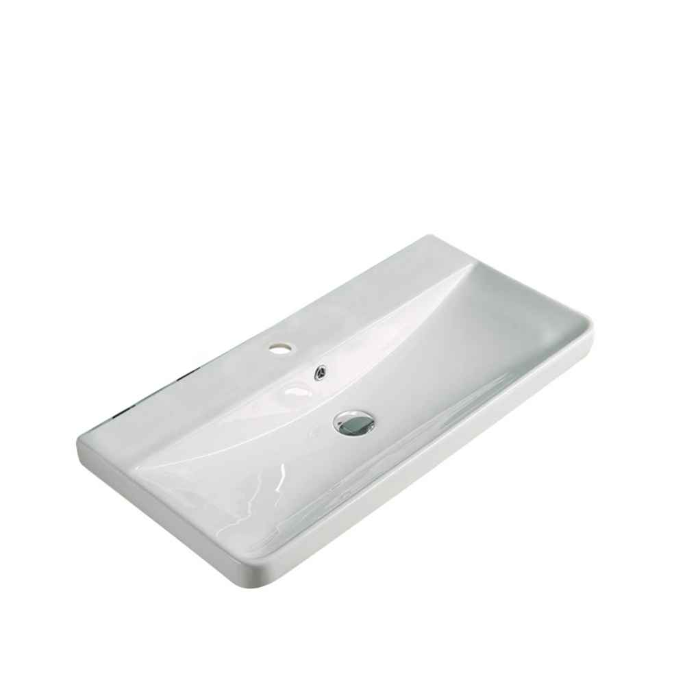 31.89-in. W 1 Hole Ceramic Top Set In White Color - Overflow Drain Incl.