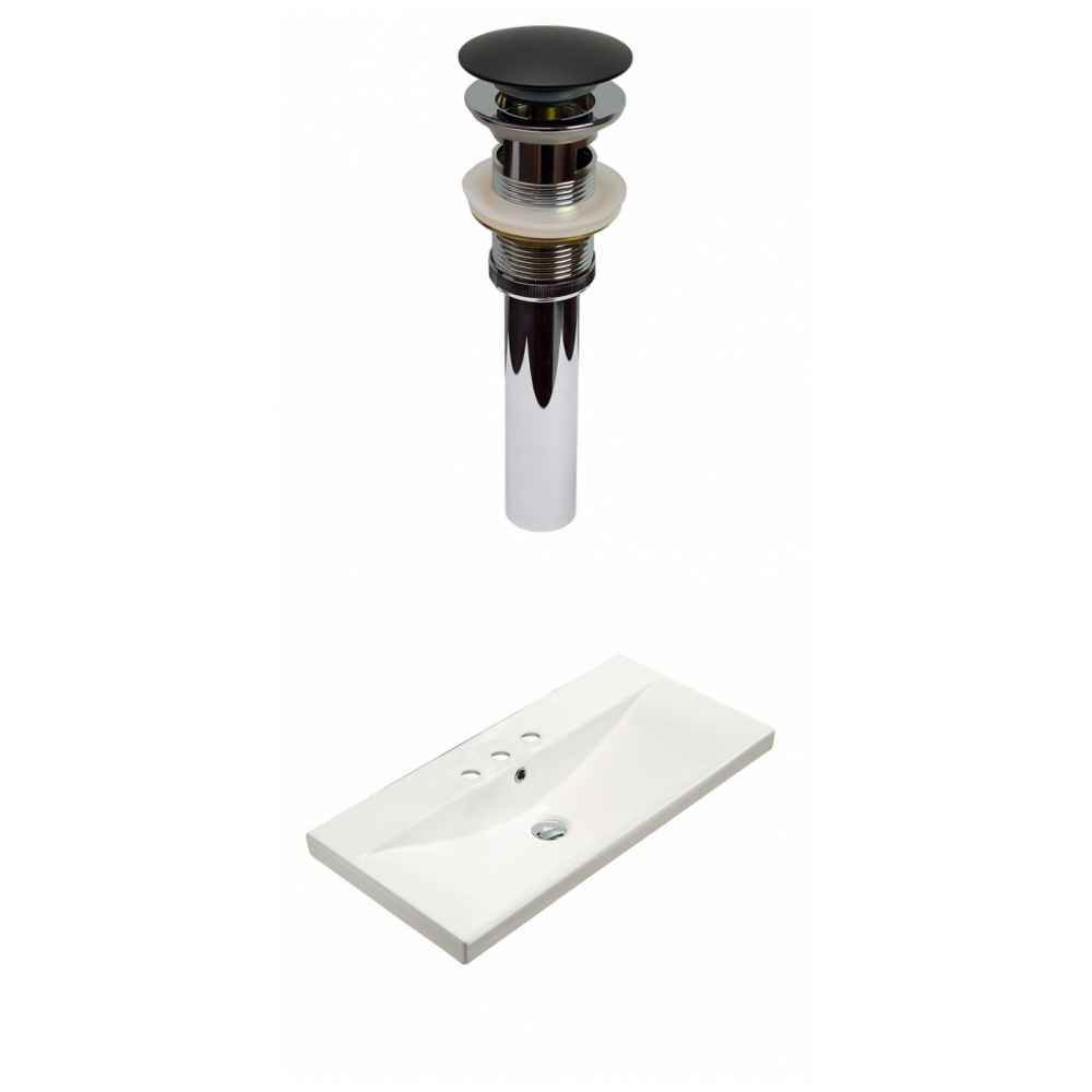 31.73-in. W 3H4-in. Ceramic Top Set In White Color - Overflow Drain Incl.