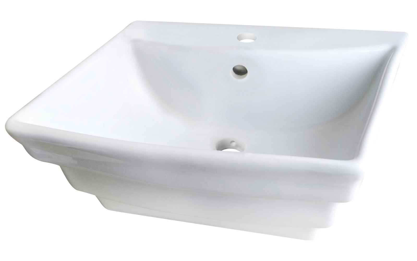19.75-in. x 17-in. Rectangle Bathroom Vessel Sink Set White Enamel Glaze