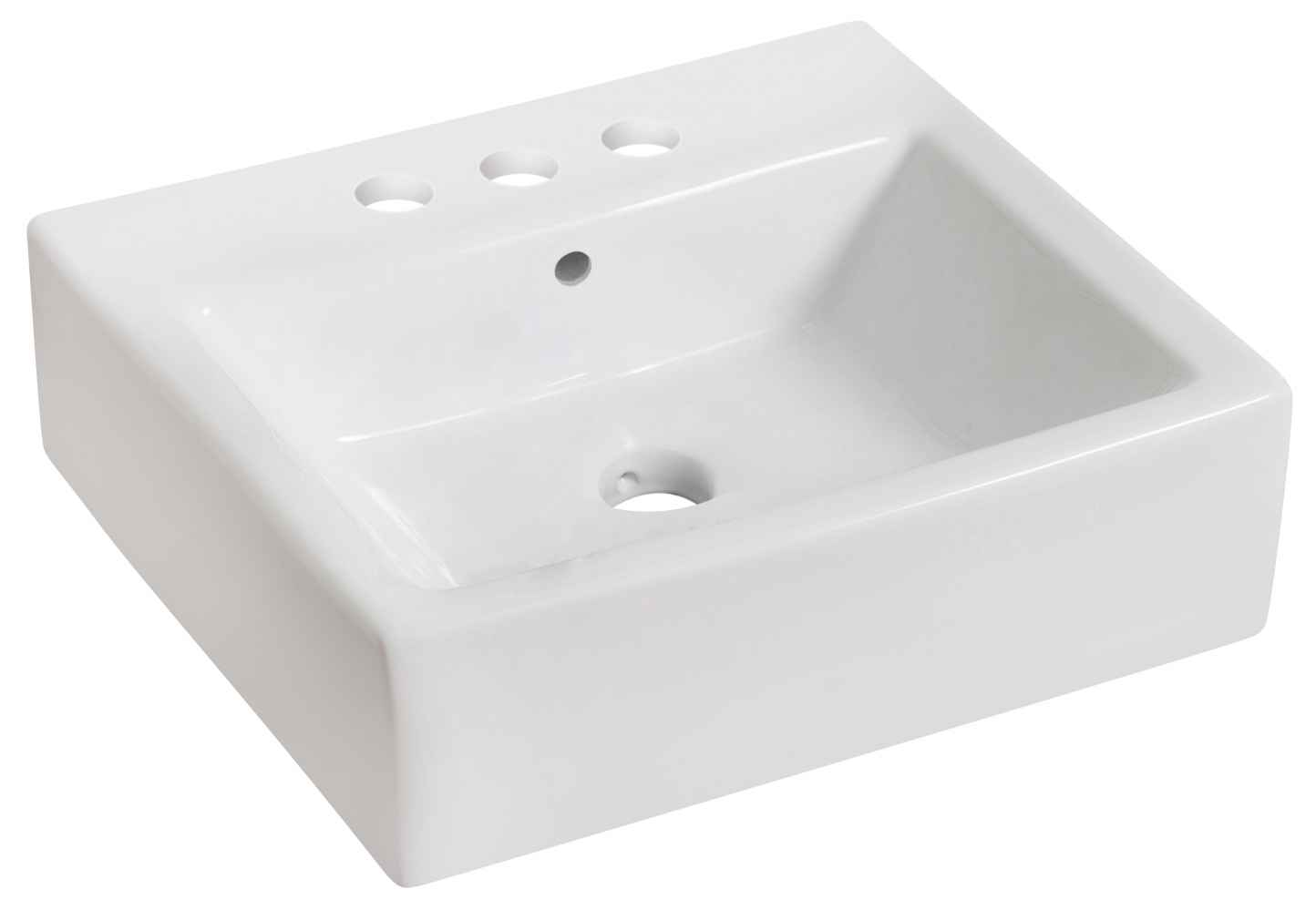 21-in. x 16.5-in. Rectangle Bathroom Vessel Sink Set White Enamel Glaze