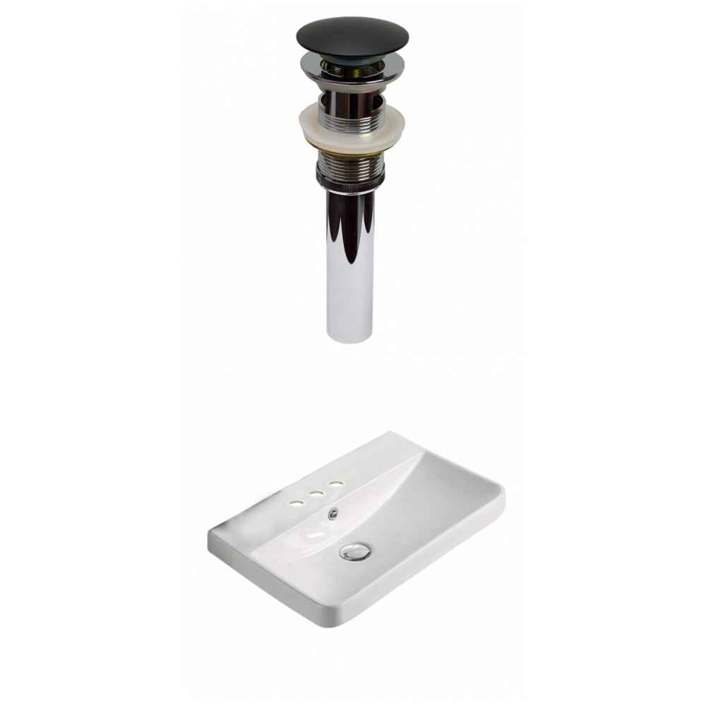 19.88-in. W 3H4-in. Ceramic Top Set In White Color - Overflow Drain Incl.