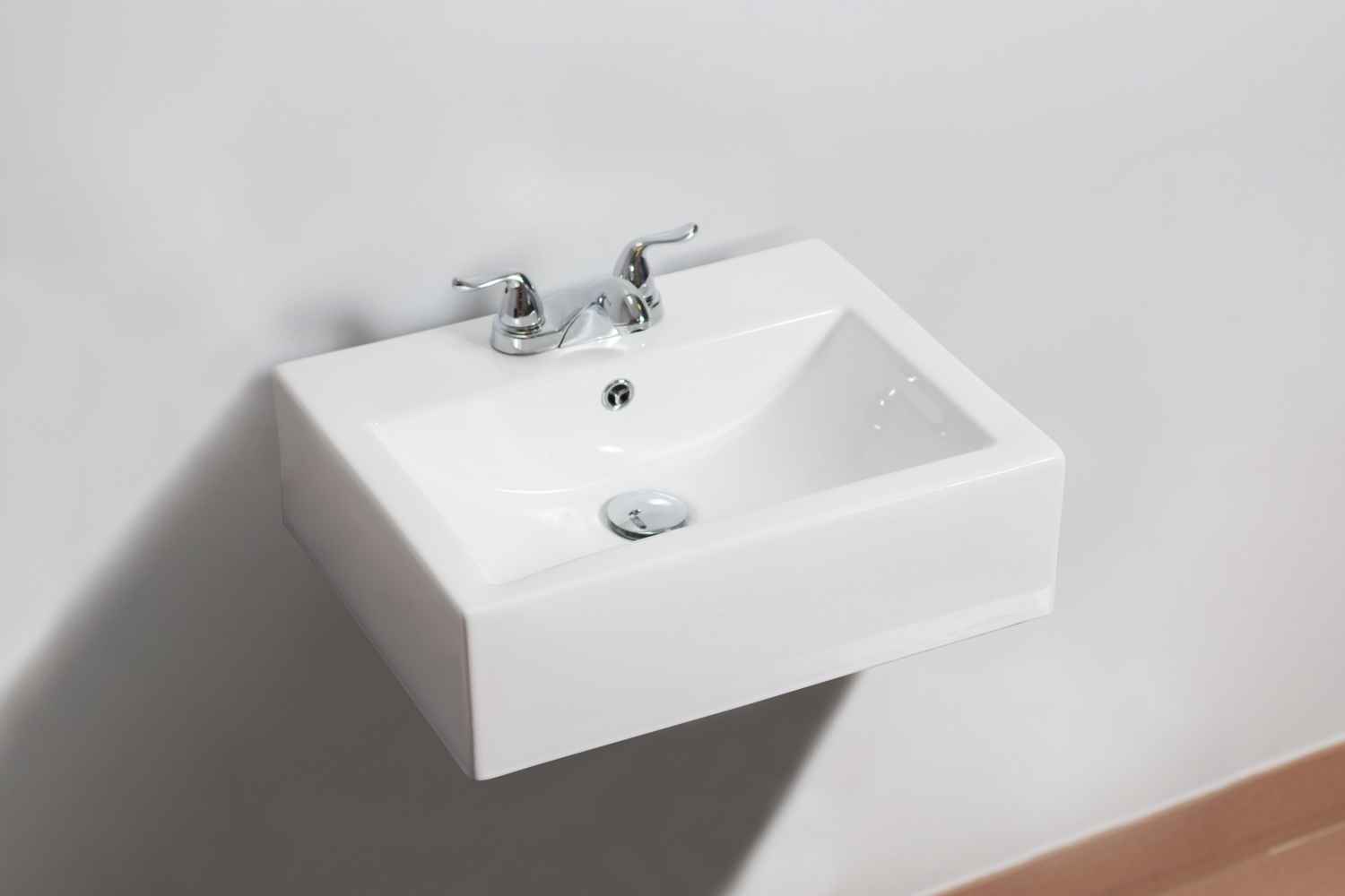 20.25-in. x 16.25-in. Rectangle Bathroom Vessel Sink Set White Enamel Glaze