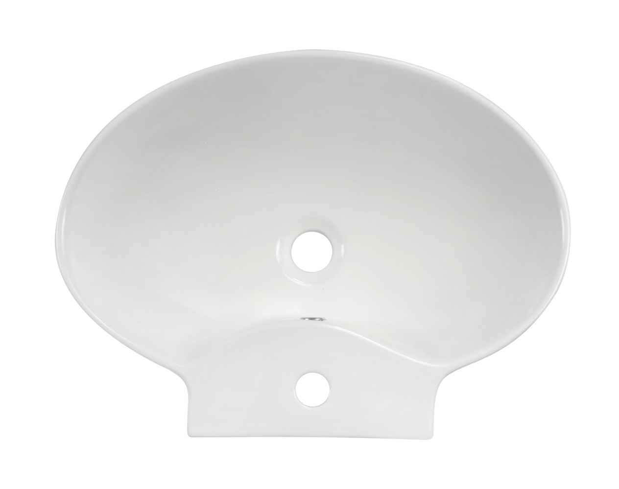 22.75-in. x 17.25-in. Oval Bathroom Vessel Sink Set White Enamel Glaze