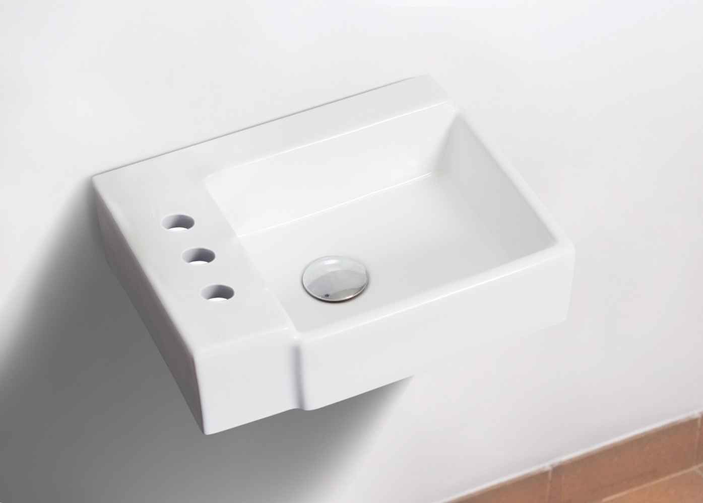 16.25-in. x 11.75-in. Rectangle Bathroom Vessel Sink Set White Enamel Glaze