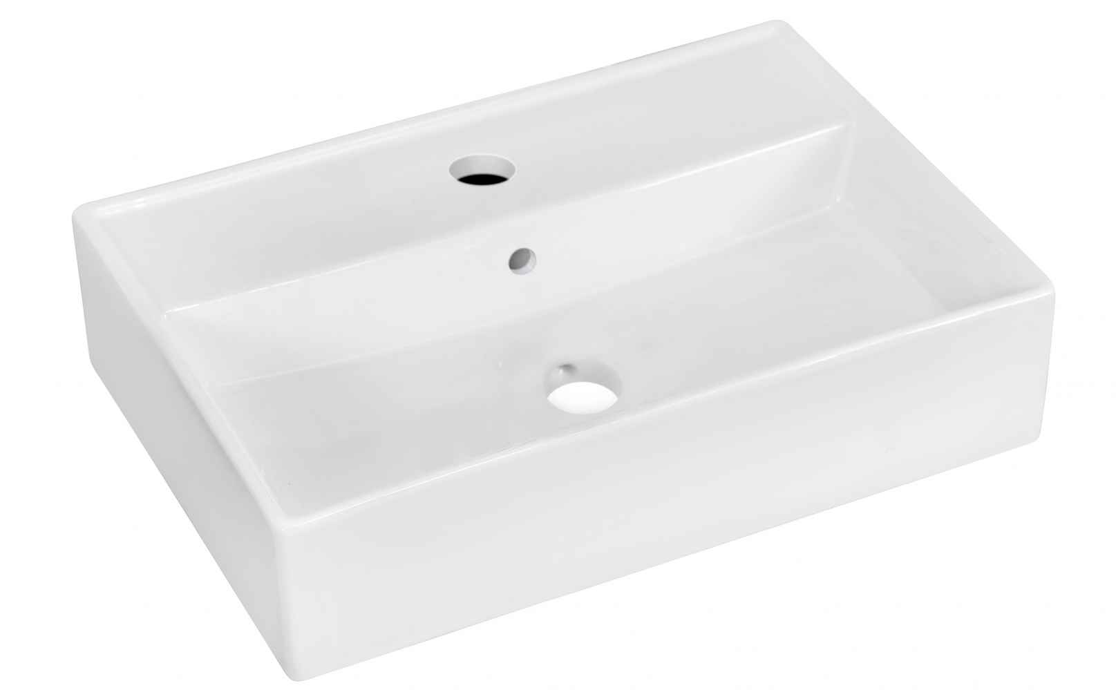 19.75-in. x 13.75-in. Rectangle Bathroom Vessel Sink Set White Enamel Glaze
