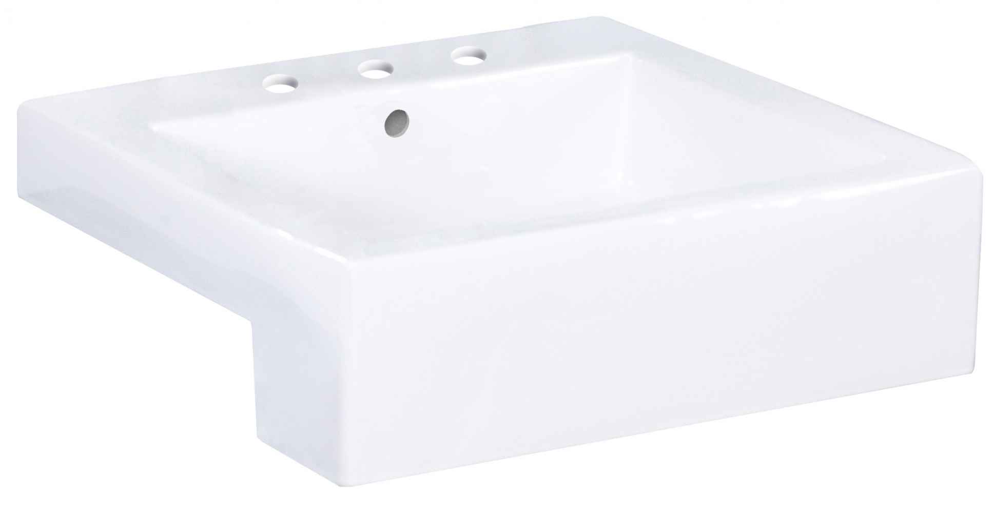 20.25-in. x 19-in. Rectangle Bathroom Vessel Sink Set White Enamel Glaze