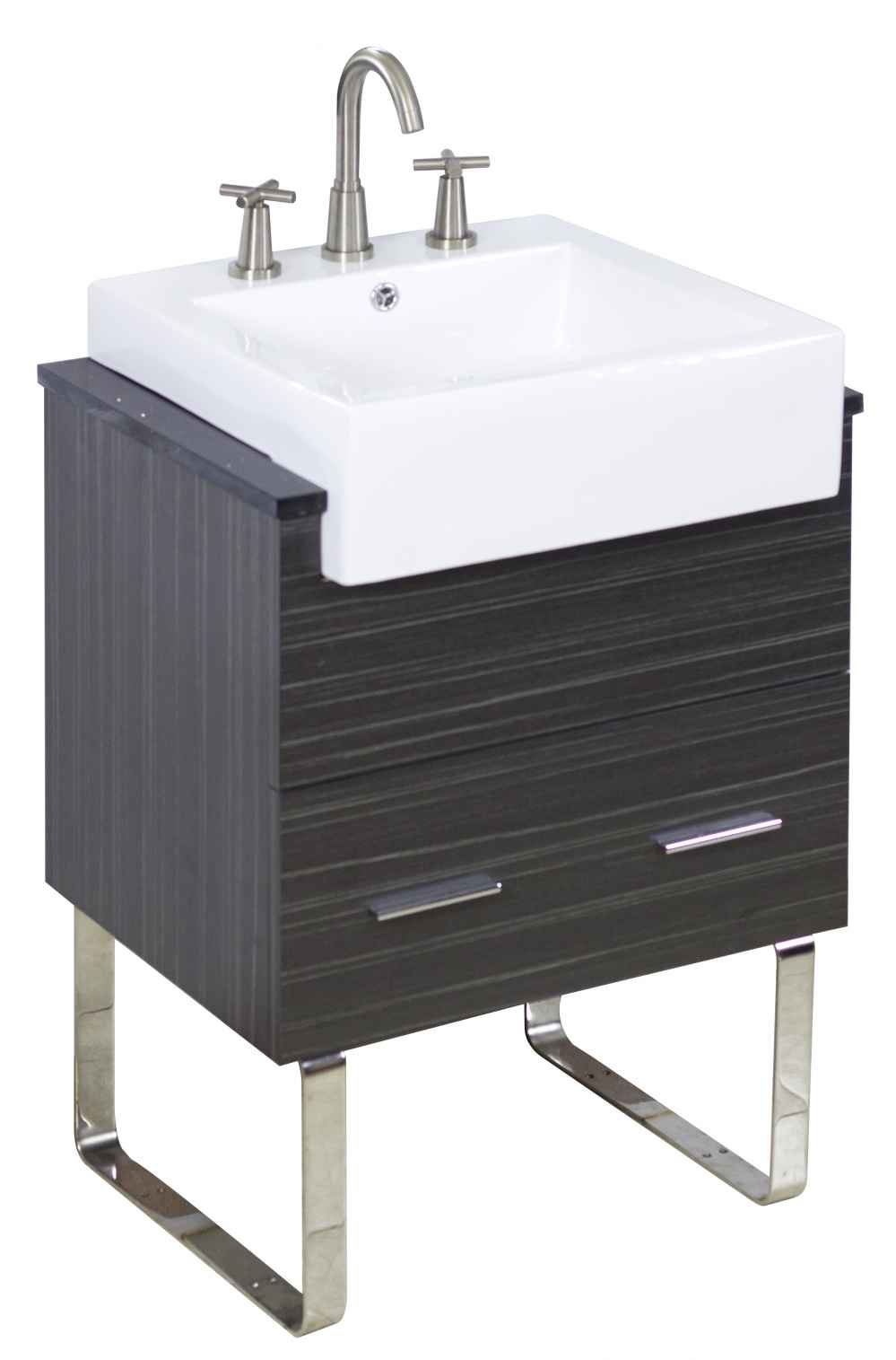 20.25-in. x 19-in. Rectangle Bathroom Vessel Sink Set White Enamel Glaze