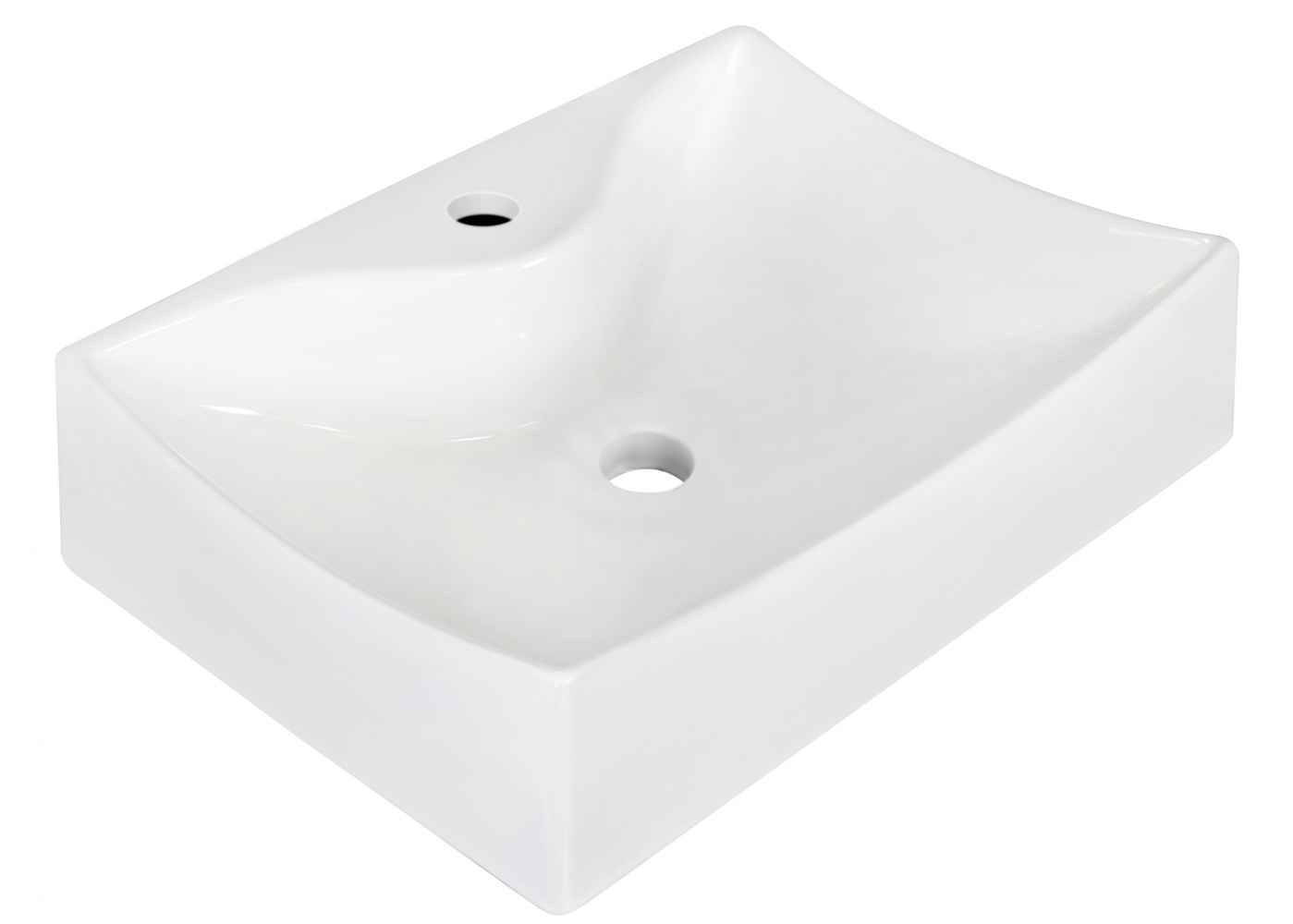 21.5-in. x 15.75-in. Rectangle Bathroom Vessel Sink Set White Enamel Glaze