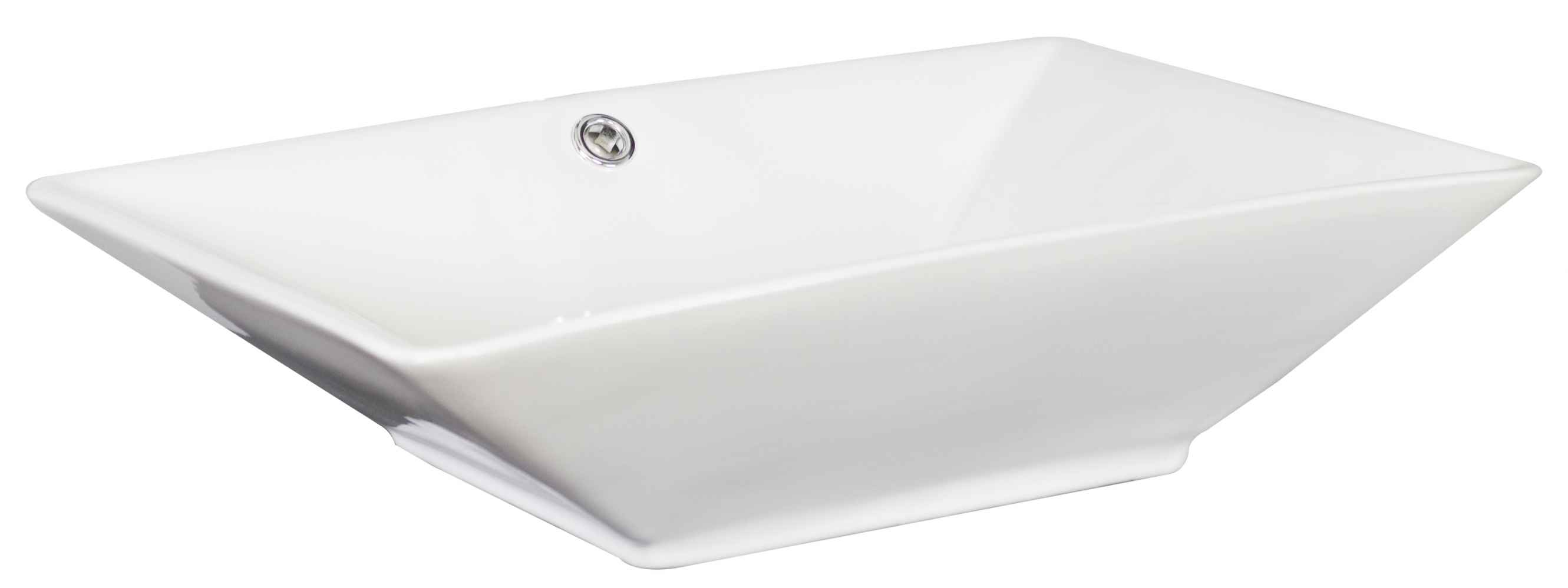 22-in. x 14.75-in. Rectangle Bathroom Vessel Sink Set White Enamel Glaze