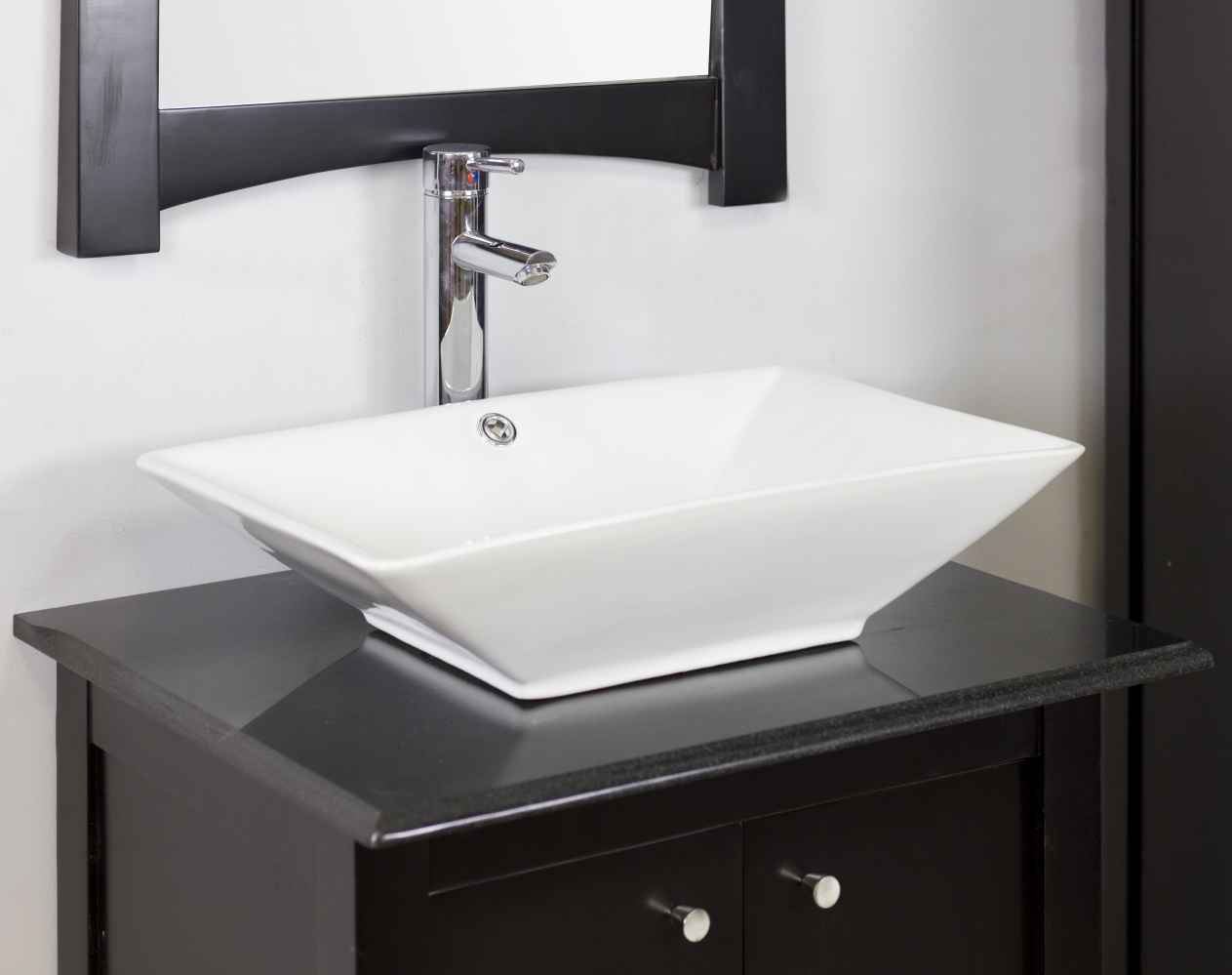 22-in. x 14.75-in. Rectangle Bathroom Vessel Sink Set White Enamel Glaze