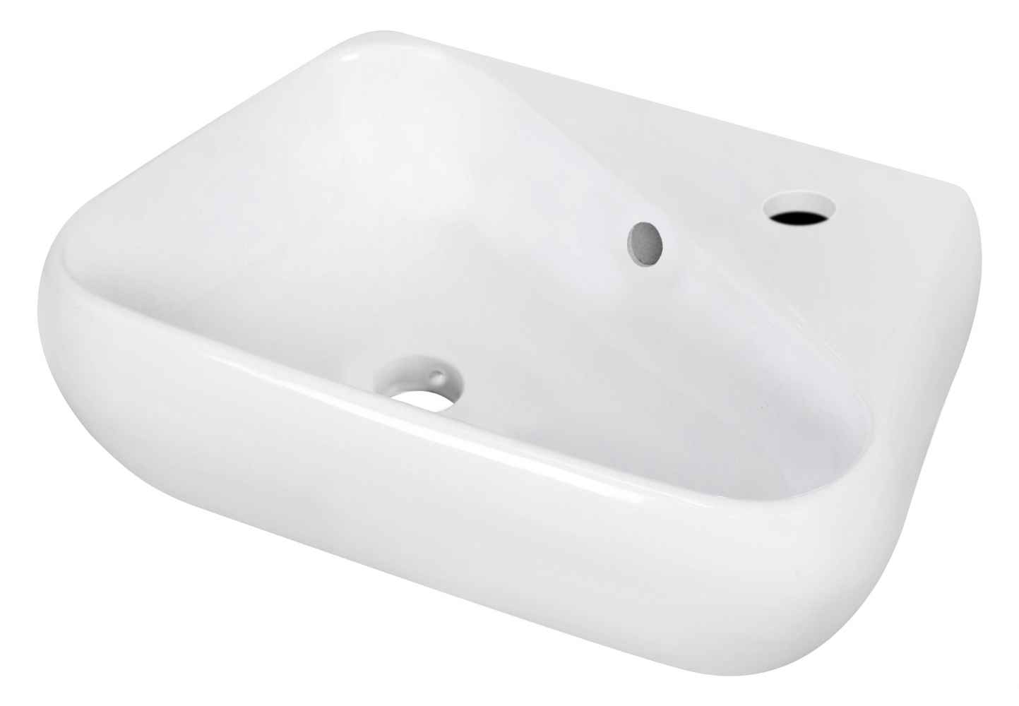 17.5-in. x 11-in. Unique Bathroom Vessel Sink Set White Enamel Glaze